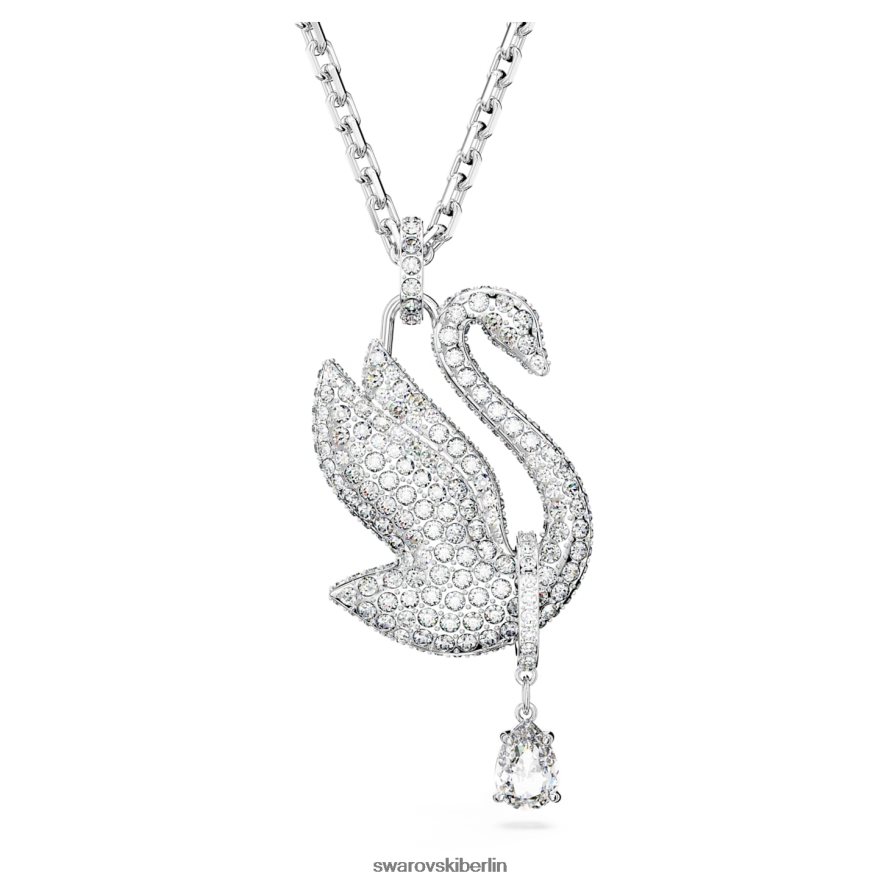 Swarovski ikonische Schwanenhalskette Schwan, weiß, rhodiniert Schmuck HLT448269
