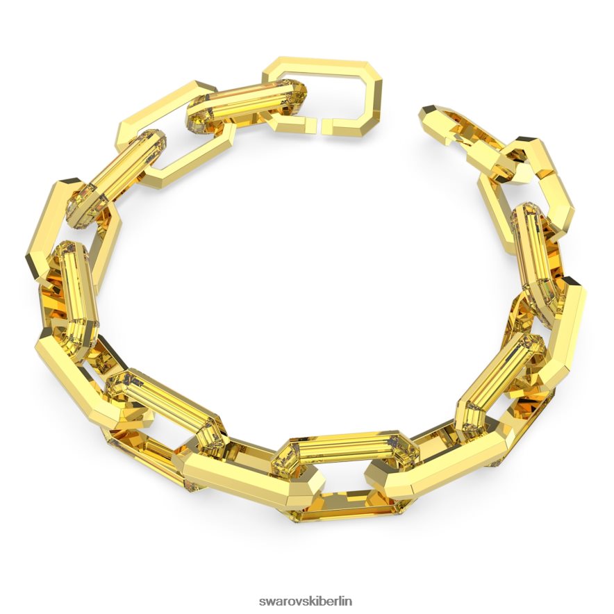 Swarovski leuchtende Halskette Aussage, gelb Schmuck HLT448138
