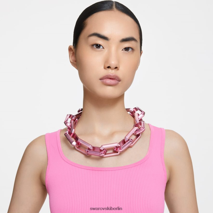 Swarovski leuchtende Halskette Aussage, rosa Schmuck HLT448153