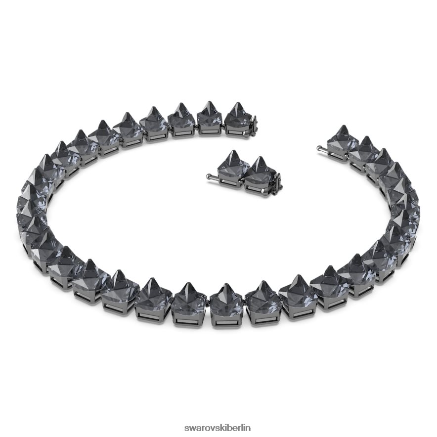 Swarovski ortyx-Halskette Pyramidenschliff, grau, rutheniumbeschichtet Schmuck HLT448345