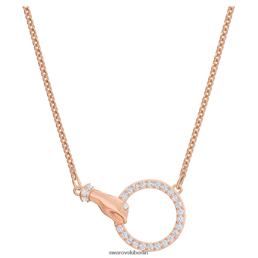 Swarovski symbolische Halskette Hand, weiß, rosévergoldet Schmuck HLT44842