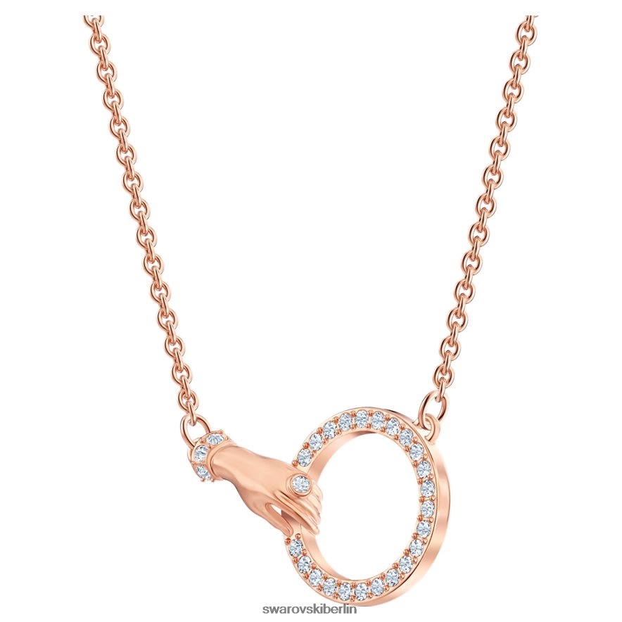 Swarovski symbolische Halskette Hand, weiß, rosévergoldet Schmuck HLT44842