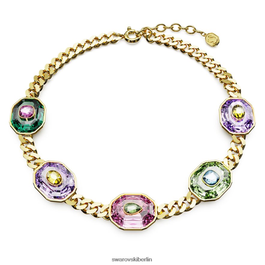 Swarovski Chroma-Halsband Mischschliffe, mehrfarbig, vergoldet Schmuck HLT448366