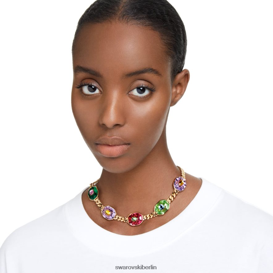 Swarovski Chroma-Halsband Mischschliffe, mehrfarbig, vergoldet Schmuck HLT448366