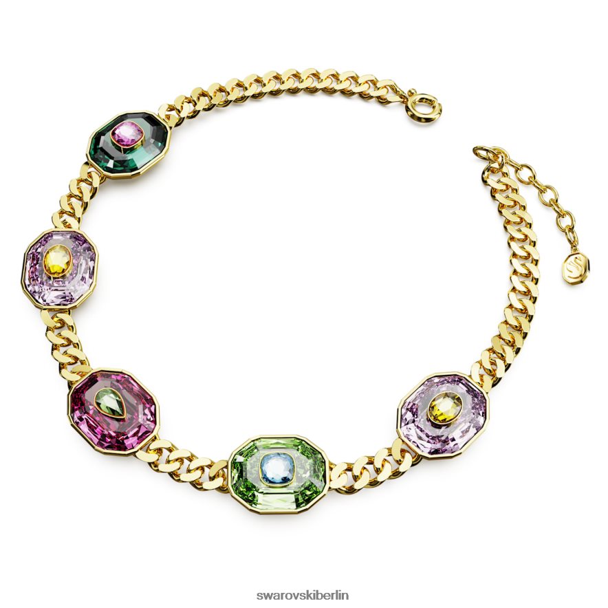 Swarovski Chroma-Halsband Mischschliffe, mehrfarbig, vergoldet Schmuck HLT448366