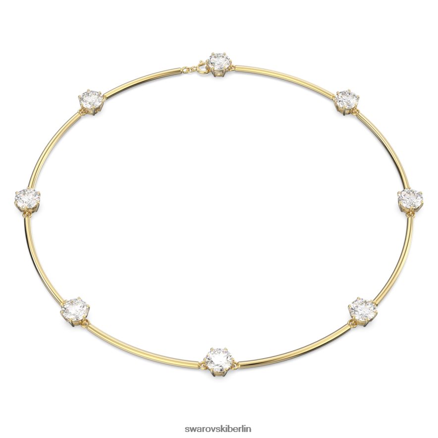Swarovski Constella-Halsband Rundschliff, weiß, glänzend vergoldet Schmuck HLT448353