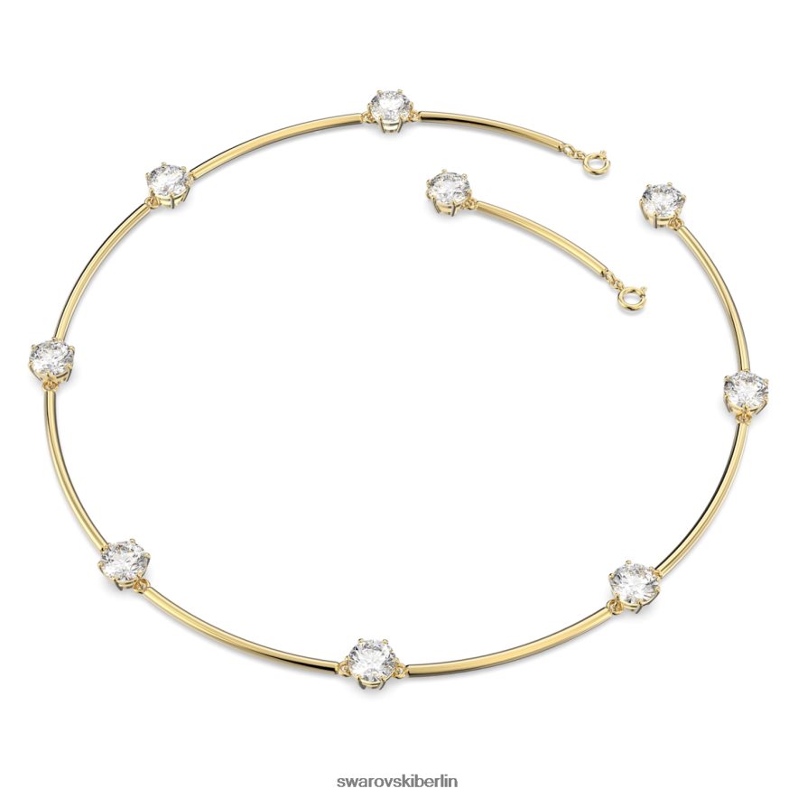 Swarovski Constella-Halsband Rundschliff, weiß, glänzend vergoldet Schmuck HLT448353