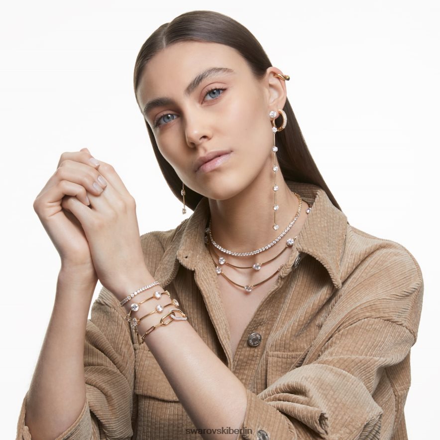 Swarovski Constella-Halsband Rundschliff, weiß, glänzend vergoldet Schmuck HLT448353