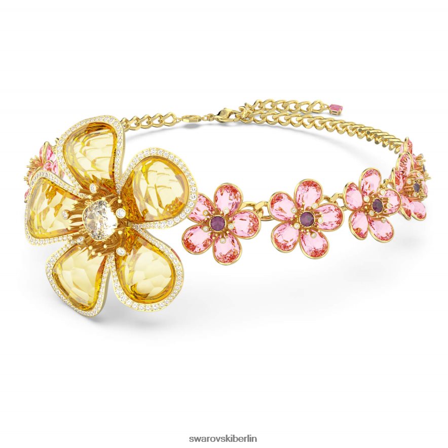 Swarovski Florere-Halsband Blume, mehrfarbig, vergoldet Schmuck HLT448364