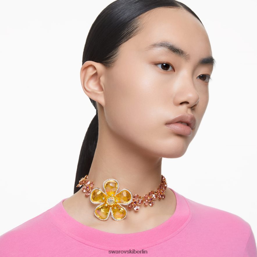 Swarovski Florere-Halsband Blume, mehrfarbig, vergoldet Schmuck HLT448364