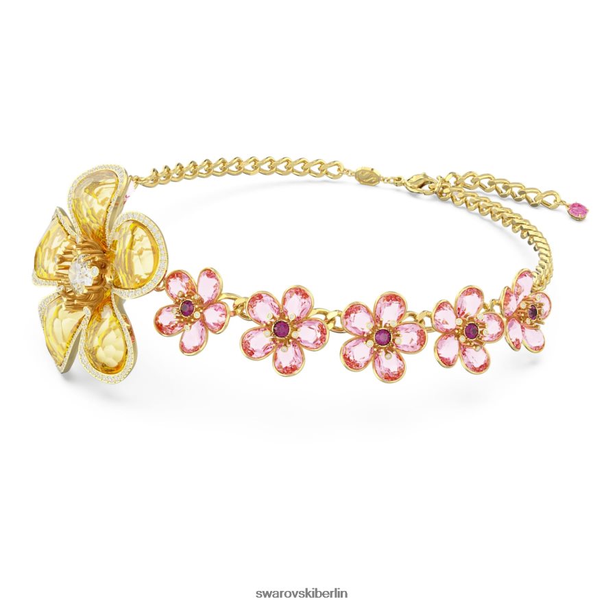 Swarovski Florere-Halsband Blume, mehrfarbig, vergoldet Schmuck HLT448364