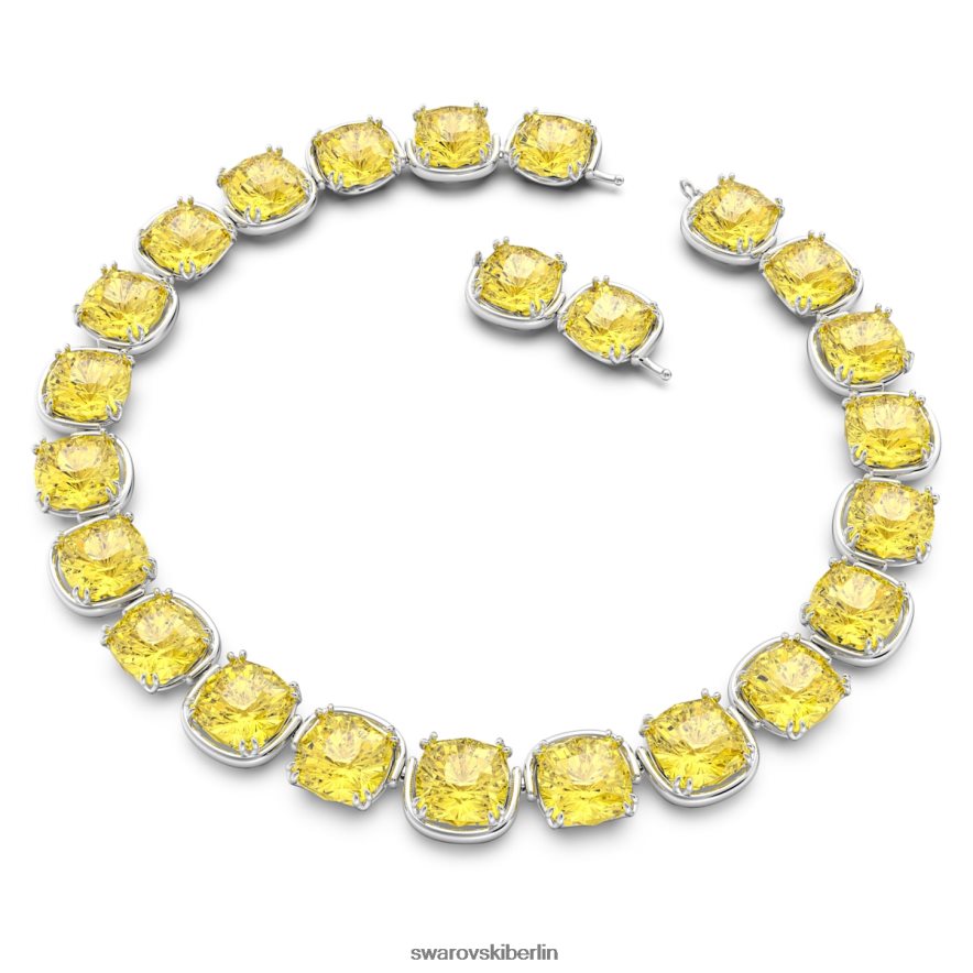 Swarovski Harmonia-Halsband Kissenschliff, gelb, rhodiniert Schmuck HLT448356