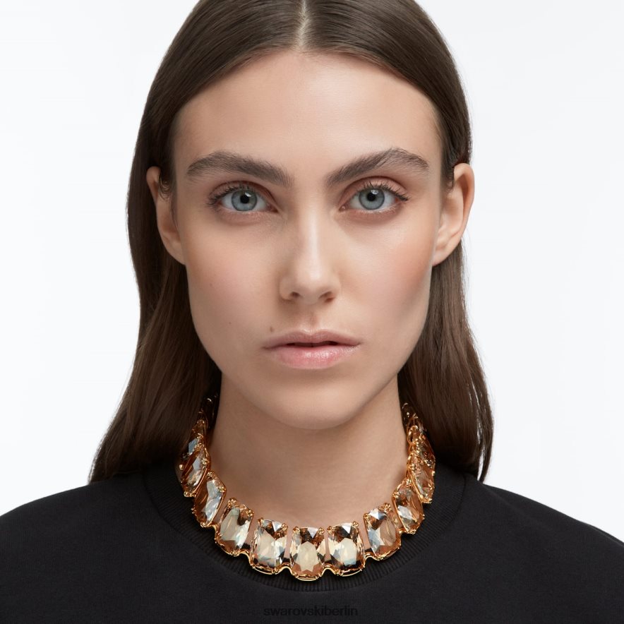 Swarovski Harmonia-Halsband Übergroße schwebende Kristalle, Goldton, vergoldet Schmuck HLT448360