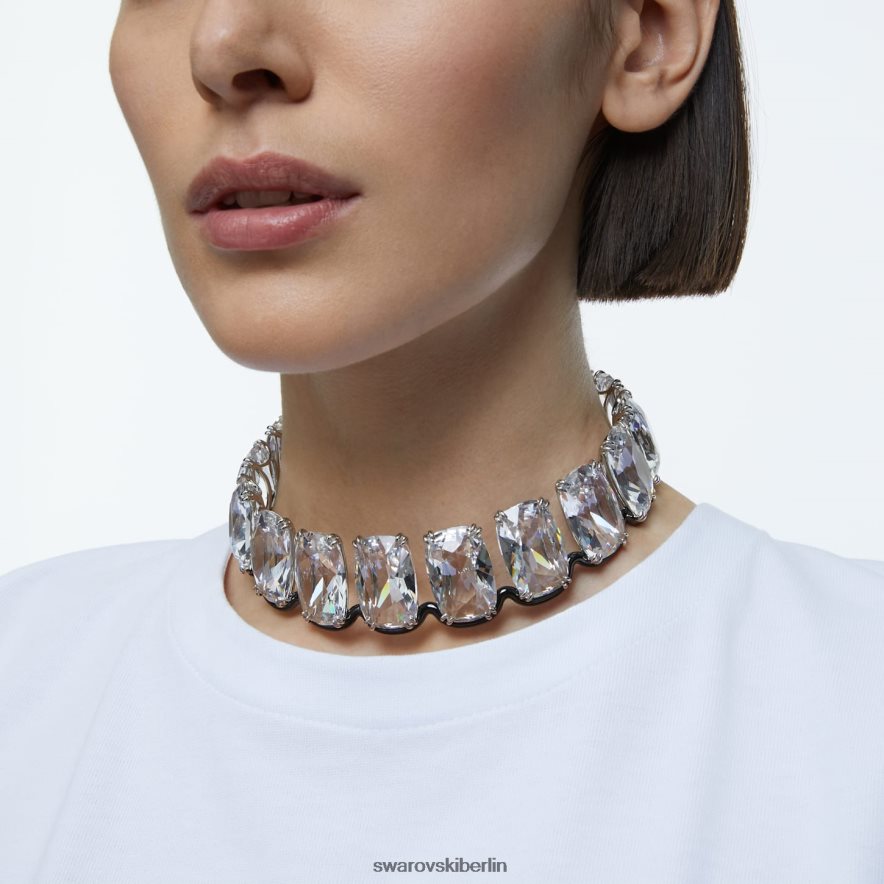 Swarovski Harmonia-Halsband Übergroße schwebende Kristalle, weiß, Metallmix-Finish Schmuck HLT448347