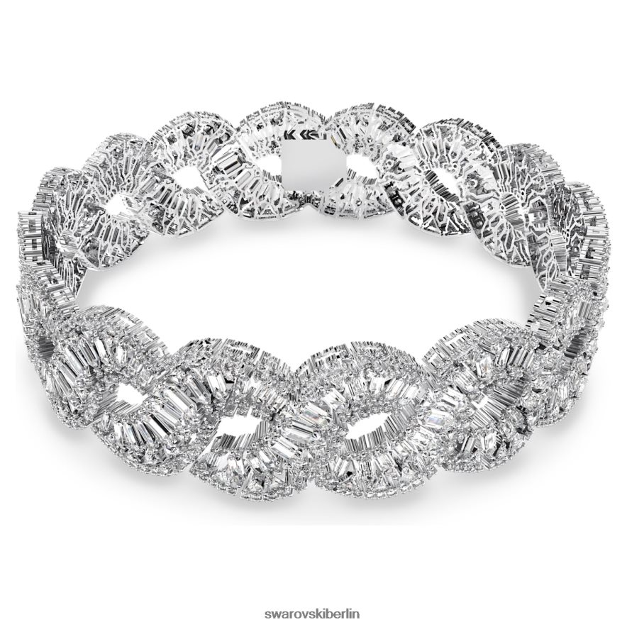 Swarovski Hyperbel-Halsband Mischschliffe, Welle, weiß, rhodiniert Schmuck HLT448349