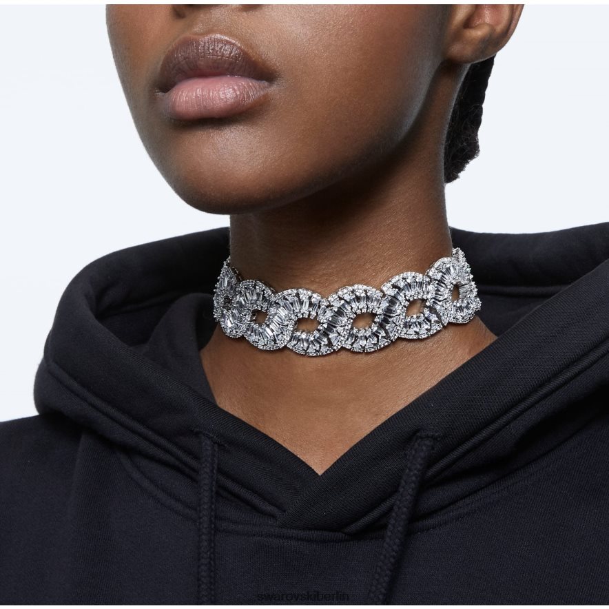 Swarovski Hyperbel-Halsband Mischschliffe, Welle, weiß, rhodiniert Schmuck HLT448349