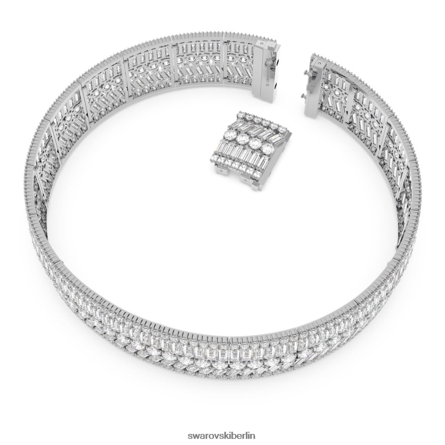 Swarovski Hyperbel-Halsband Mischschliffe, weiß, rhodiniert Schmuck HLT448368