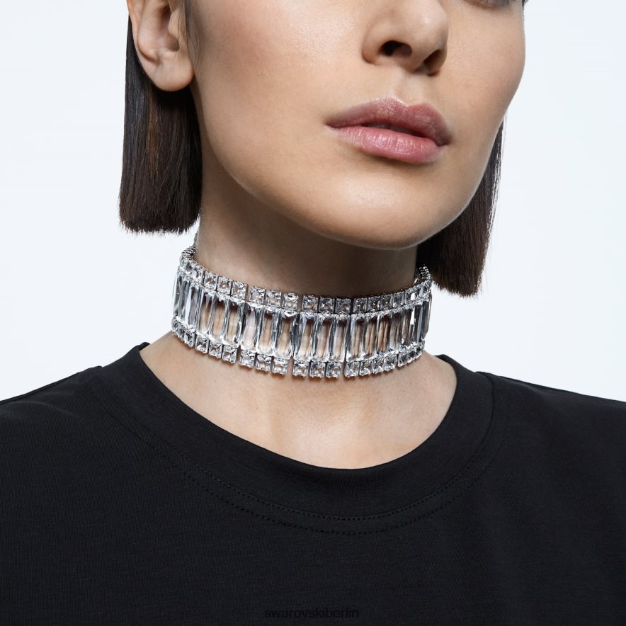 Swarovski Hyperbel-Halsband rechteckiger Schliff, weiß, rhodiniert Schmuck HLT448350