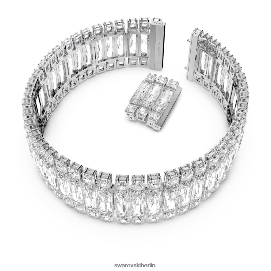 Swarovski Hyperbel-Halsband rechteckiger Schliff, weiß, rhodiniert Schmuck HLT448350