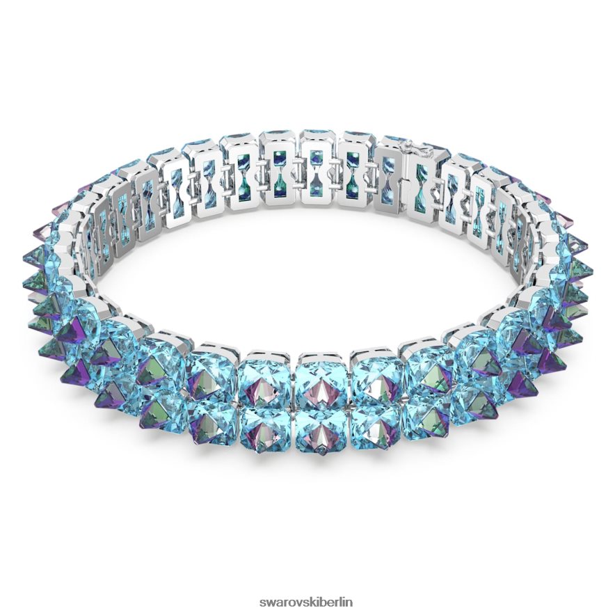Swarovski Ortyx-Halsband Pyramidenschliff, blau, rhodiniert Schmuck HLT448362