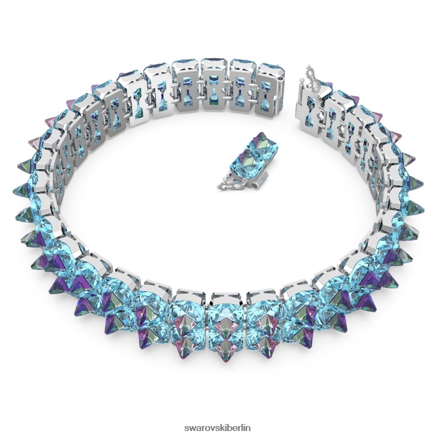 Swarovski Ortyx-Halsband Pyramidenschliff, blau, rhodiniert Schmuck HLT448362