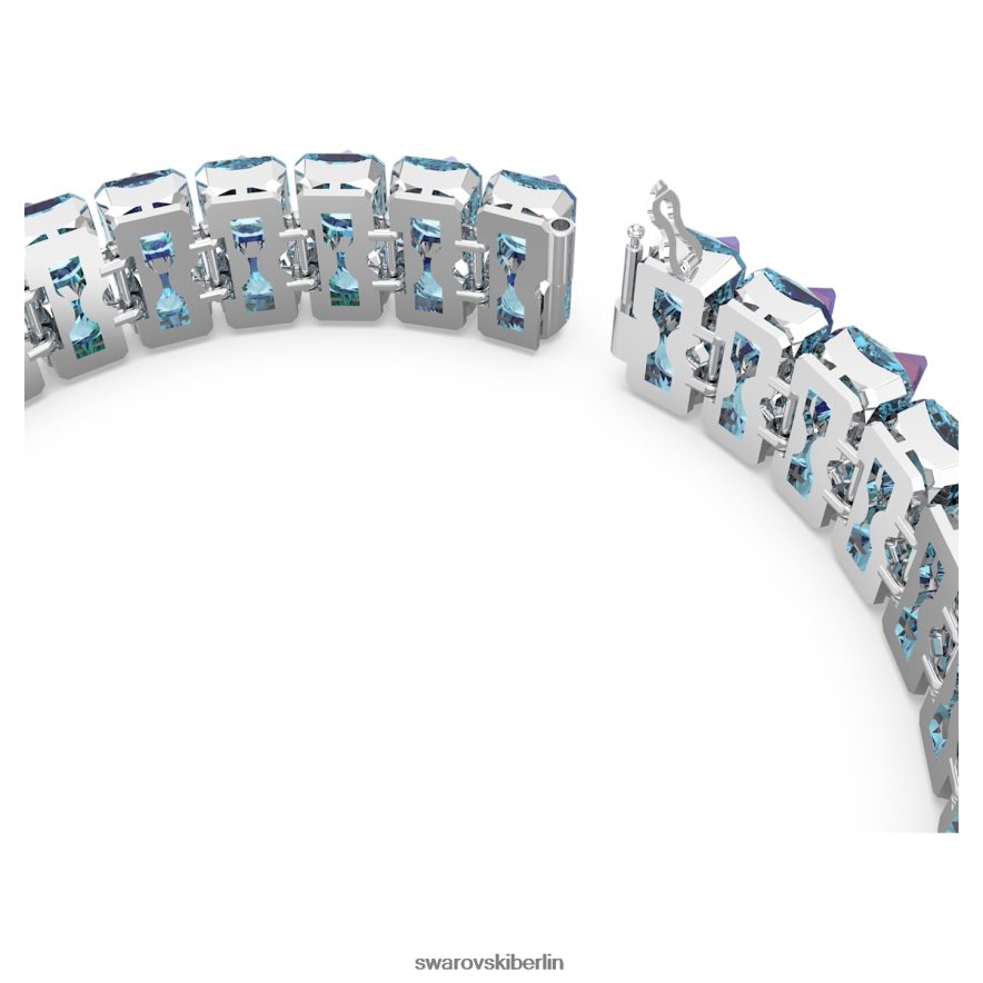 Swarovski Ortyx-Halsband Pyramidenschliff, blau, rhodiniert Schmuck HLT448362