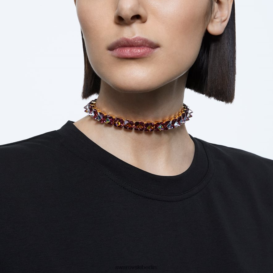 Swarovski Ortyx-Halsband Pyramidenschliff, lila, vergoldet Schmuck HLT448365