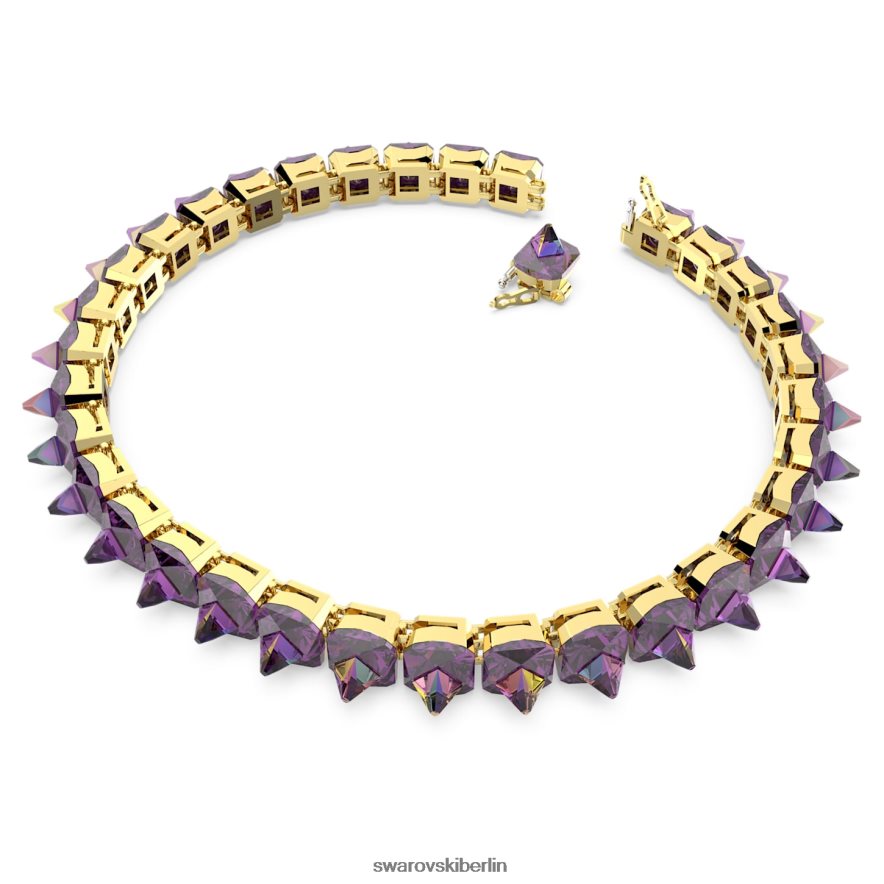 Swarovski Ortyx-Halsband Pyramidenschliff, lila, vergoldet Schmuck HLT448365