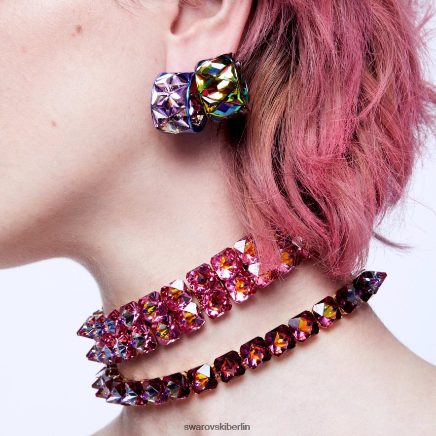 Swarovski Ortyx-Halsband Pyramidenschliff, lila, vergoldet Schmuck HLT448365
