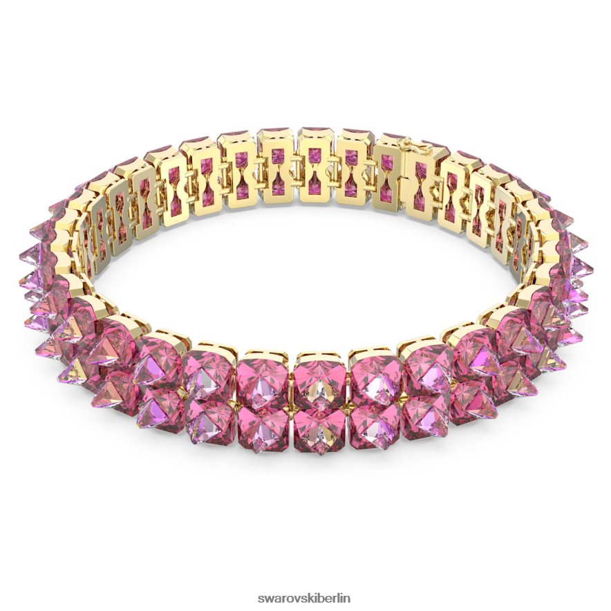Swarovski Ortyx-Halsband Pyramidenschliff, rosa, vergoldet Schmuck HLT448344