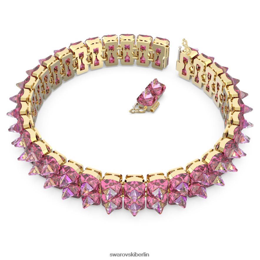 Swarovski Ortyx-Halsband Pyramidenschliff, rosa, vergoldet Schmuck HLT448344