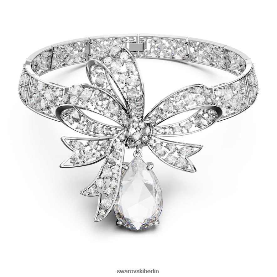 Swarovski Volta-Halsband Schleife, weiß, rhodiniert Schmuck HLT448367