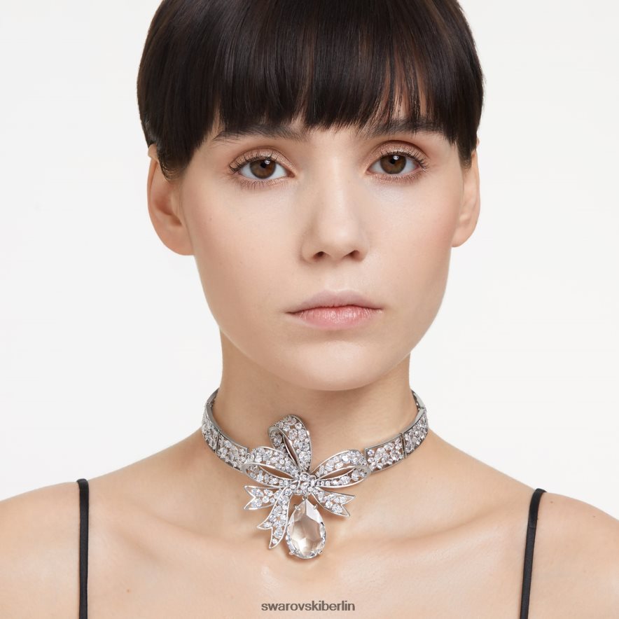 Swarovski Volta-Halsband Schleife, weiß, rhodiniert Schmuck HLT448367