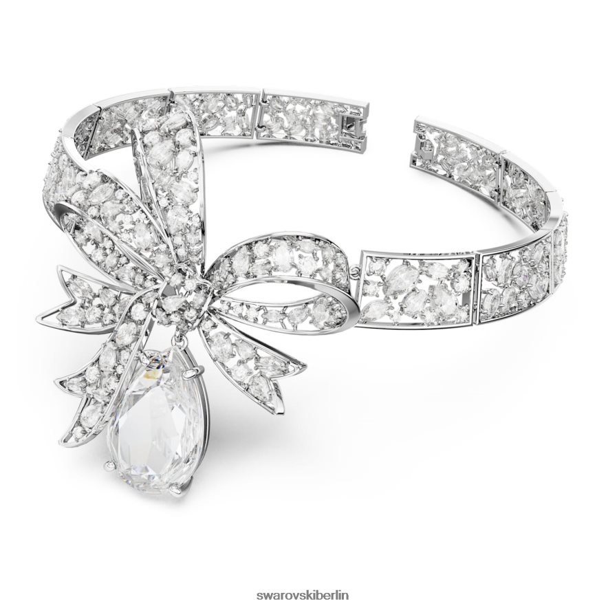 Swarovski Volta-Halsband Schleife, weiß, rhodiniert Schmuck HLT448367