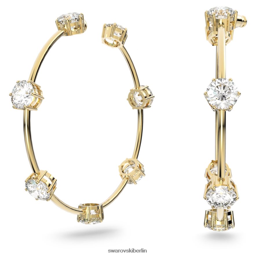 Swarovski Constella Creolen Rundschliff, weiß, glänzend vergoldet Schmuck HLT448917