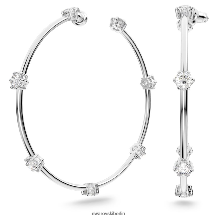 Swarovski Constella Creolen Rundschliff, weiß, rhodiniert Schmuck HLT448885