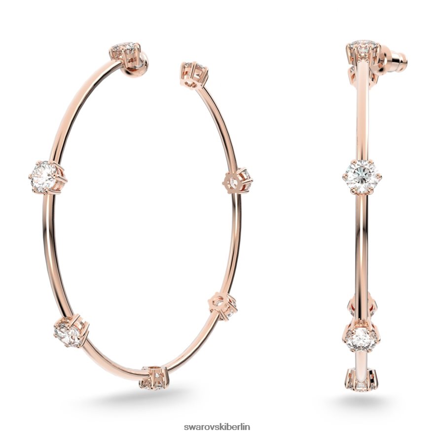 Swarovski Constella Creolen Rundschliff, weiß, rosévergoldet Schmuck HLT448889