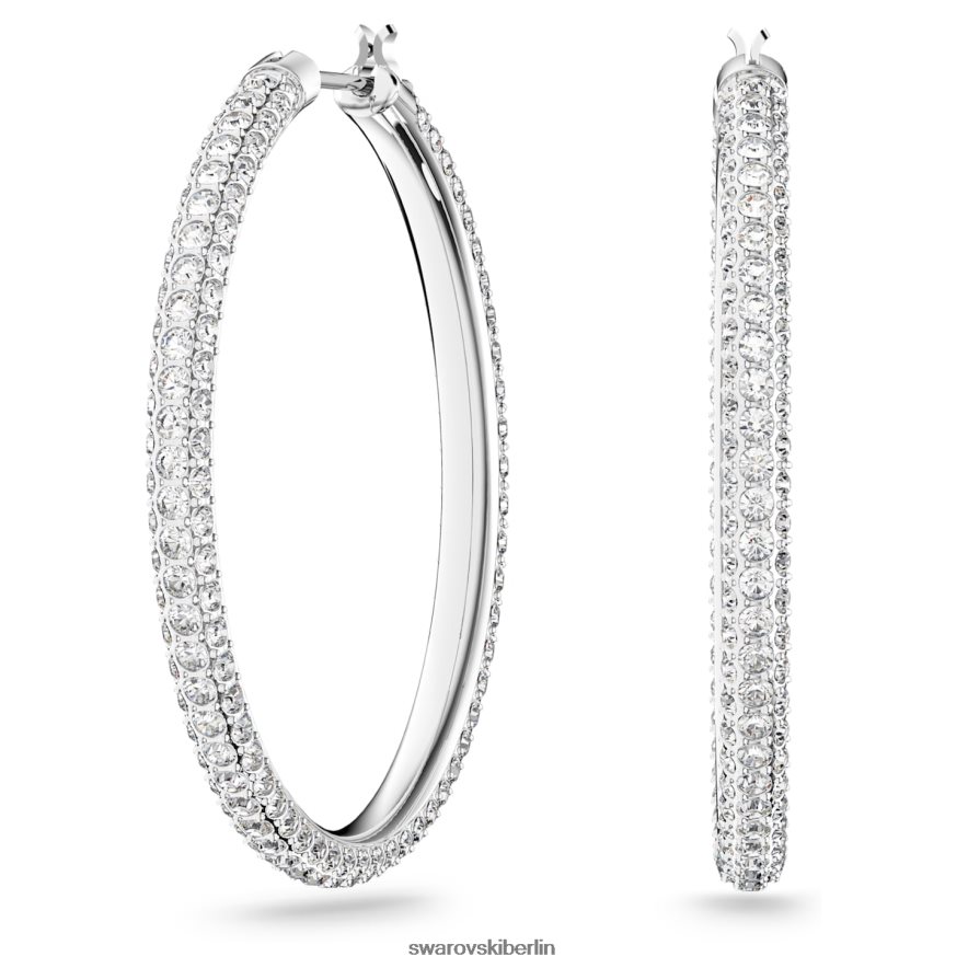 Swarovski Creolen aus Stein Pavé, weiß, rhodiniert Schmuck HLT448871