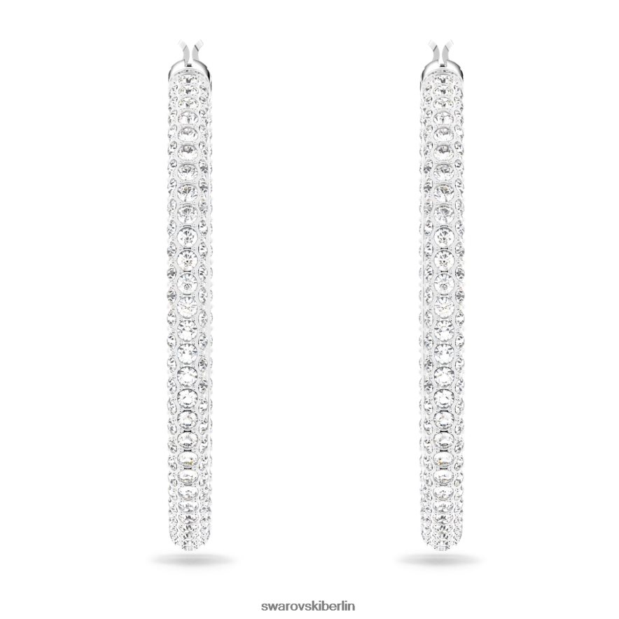 Swarovski Creolen aus Stein Pavé, weiß, rhodiniert Schmuck HLT448871