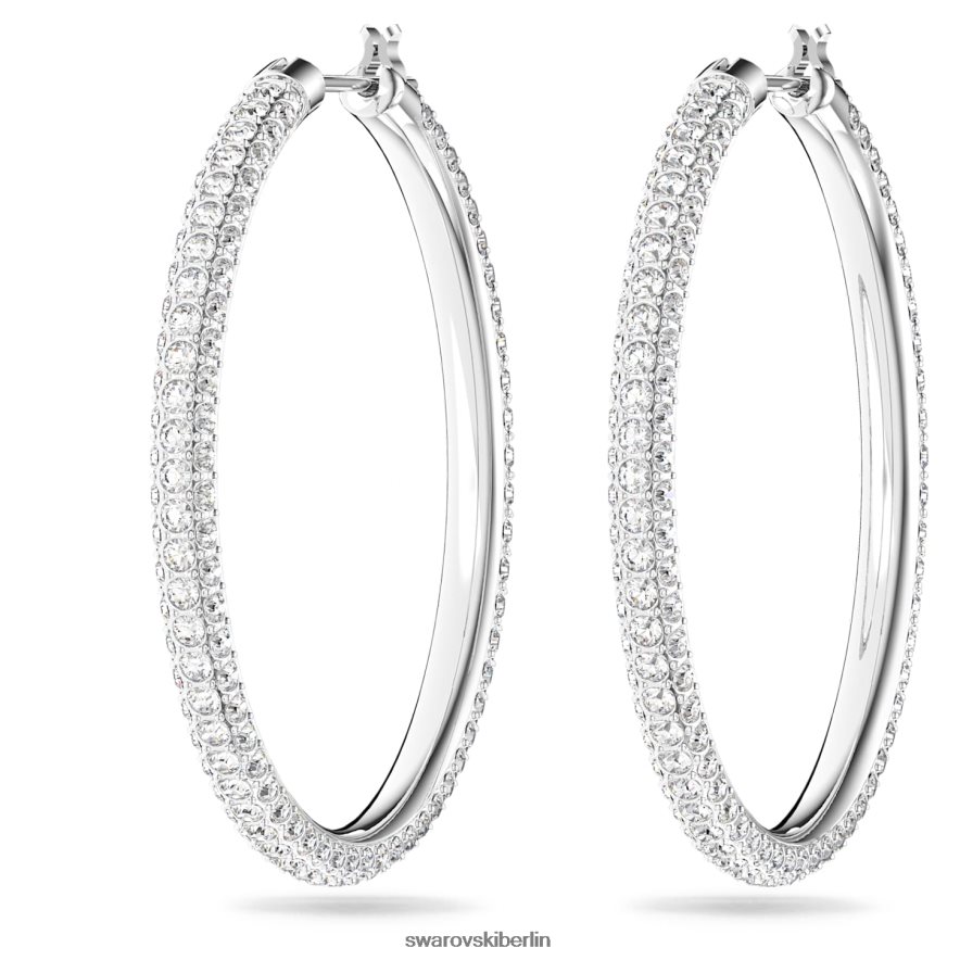Swarovski Creolen aus Stein Pavé, weiß, rhodiniert Schmuck HLT448871