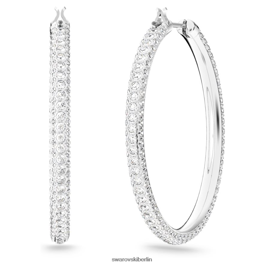 Swarovski Creolen aus Stein Pavé, weiß, rhodiniert Schmuck HLT448871