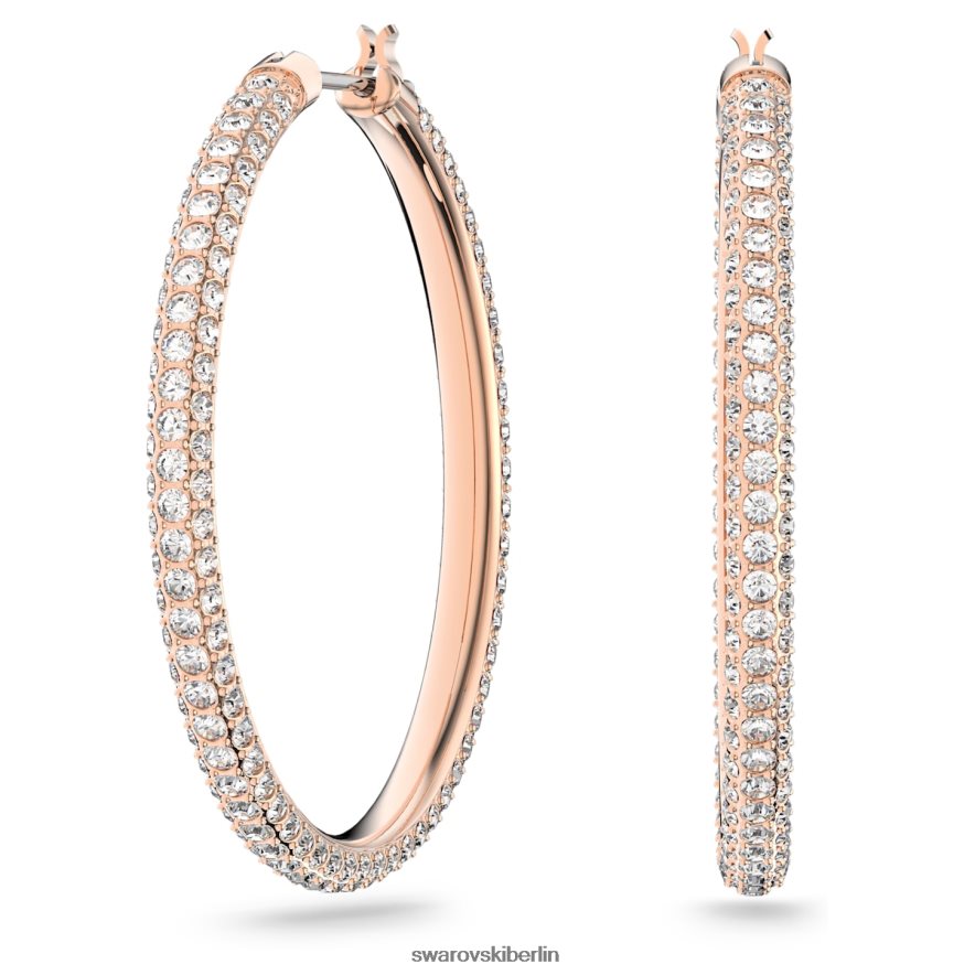 Swarovski Creolen aus Stein Pavé, weiß, rosévergoldet Schmuck HLT448877