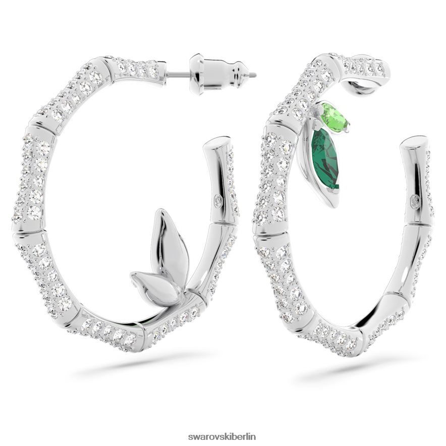 Swarovski Dellium-Creolen Bambus, grün, rhodiniert Schmuck HLT448929
