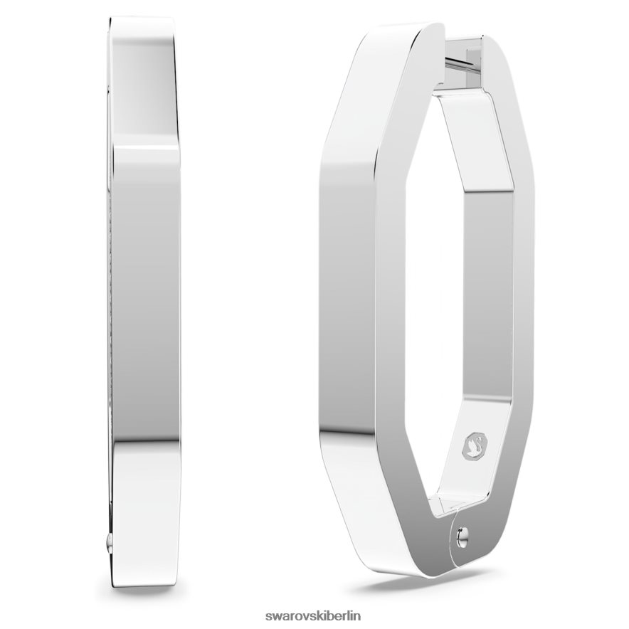 Swarovski Dextera-Creolen Achteckform, weiß, rhodiniert Schmuck HLT448906
