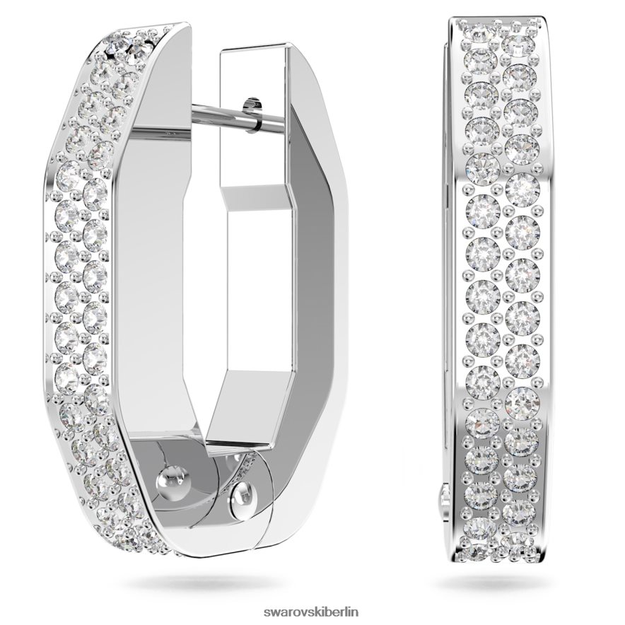 Swarovski Dextera-Creolen Achteckform, weiß, rhodiniert Schmuck HLT448921