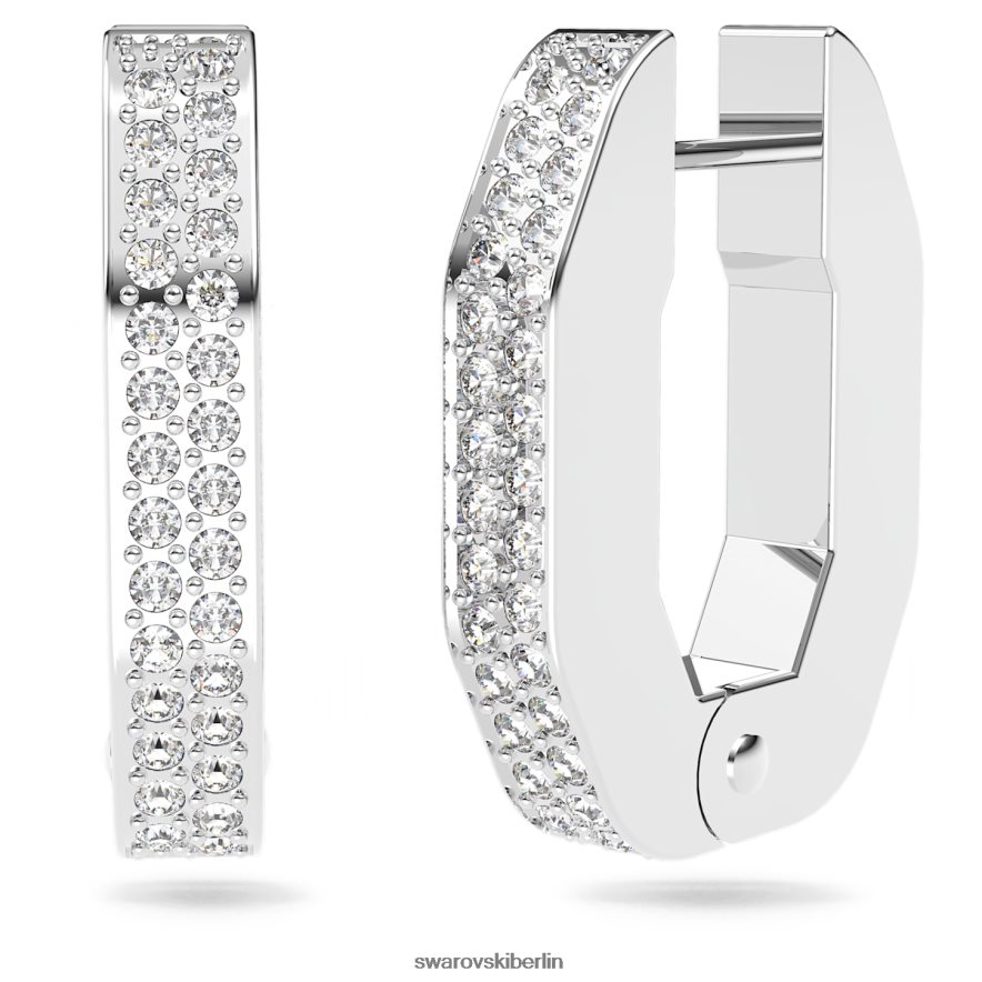 Swarovski Dextera-Creolen Achteckform, weiß, rhodiniert Schmuck HLT448921