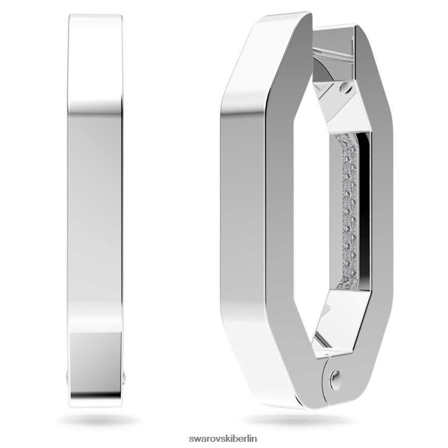 Swarovski Dextera-Creolen Achteckform, weiß, rhodiniert Schmuck HLT448926