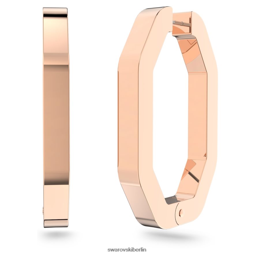 Swarovski Dextera-Creolen Achteckform, weiß, rosévergoldet Schmuck HLT448910