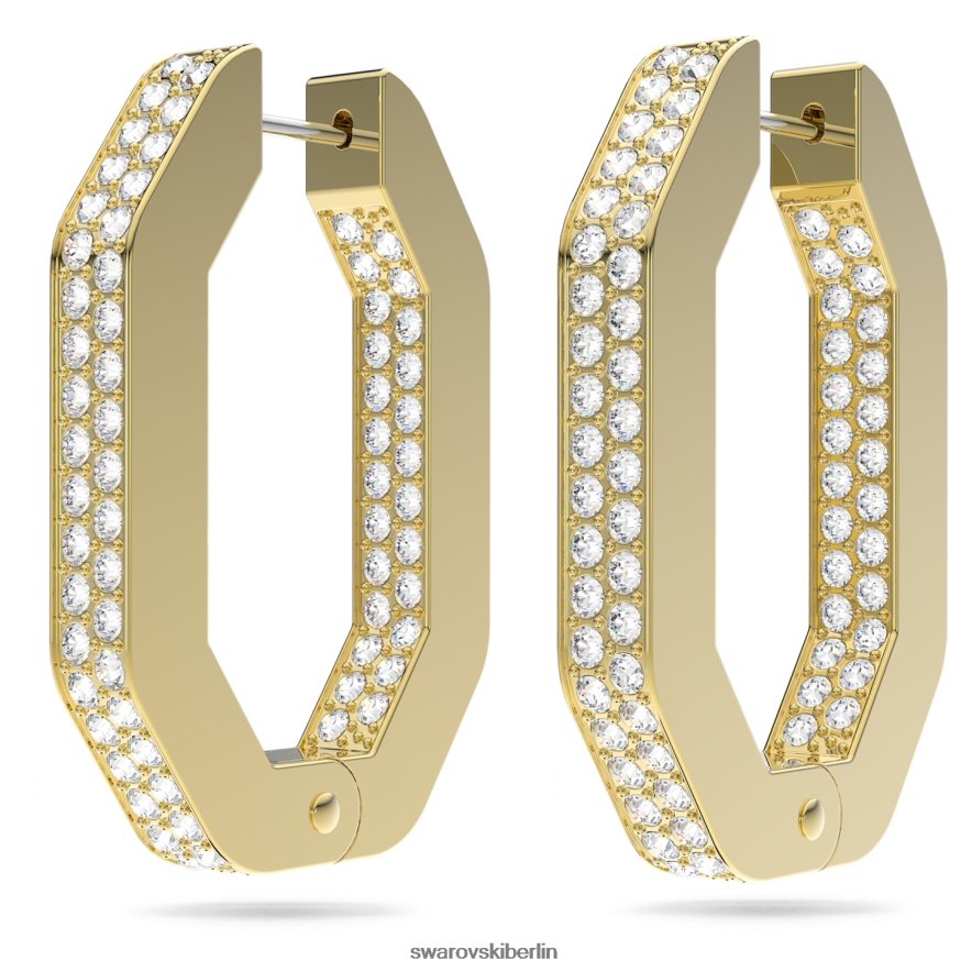 Swarovski Dextera-Creolen Achteckform, weiß, vergoldet Schmuck HLT448880