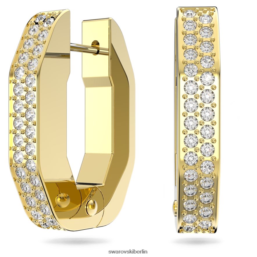 Swarovski Dextera-Creolen Achteckform, weiß, vergoldet Schmuck HLT448913